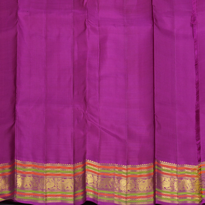 Hayagrivas Handloom Pista Green Kanjivaram Silk Saree with Purple Border KBF195E3-1