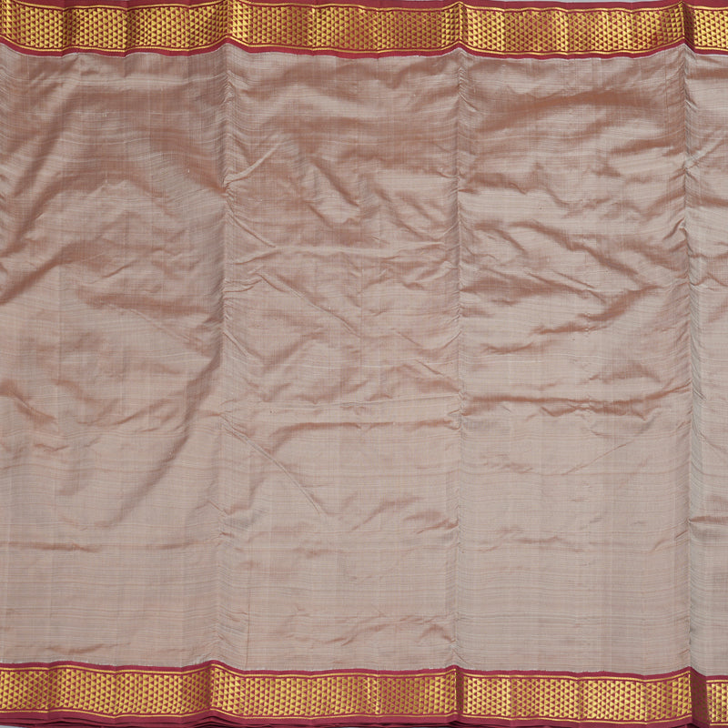 Hayagrivas Handloom Onion Pink Ten Yards Silk Saree KBF195E4-2
