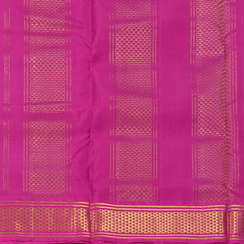 Hayagrivas Handloom Violet Ten Yards Silk Saree with Pink Border KBF195E4-3