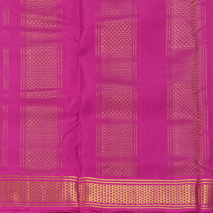 Hayagrivas Handloom Violet Ten Yards Silk Saree with Pink Border KBF195E4-3