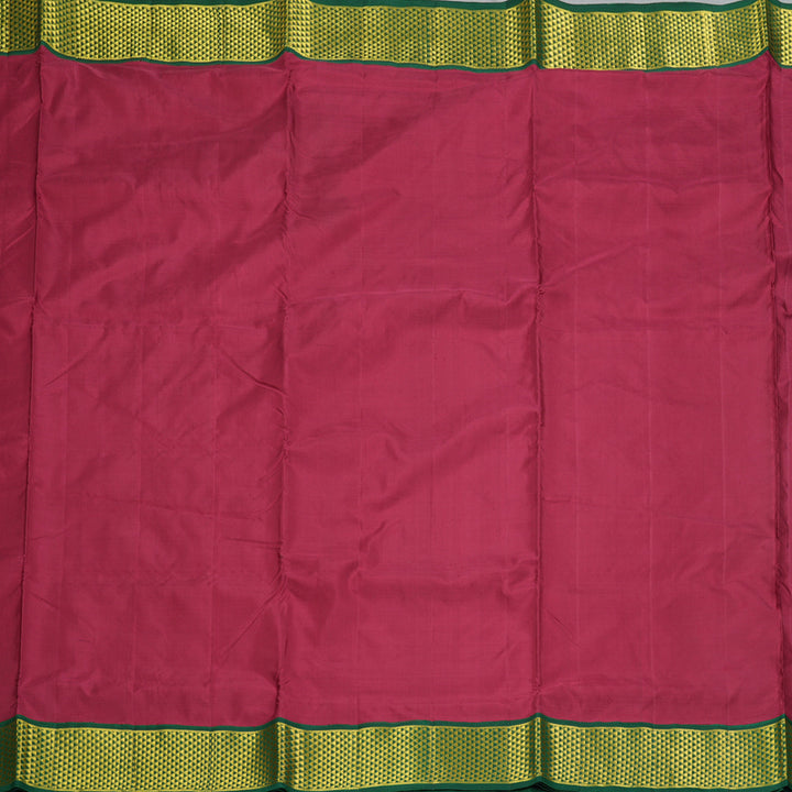 Hayagrivas Handloom Araku Maroon Ten Yards Silk Saree with Green Border KBF195E5-2