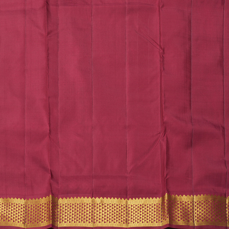 Hayagrivas Handloom Fluorescent Green Ten Yards Silk Saree with Maroon Border KBF195E6-1