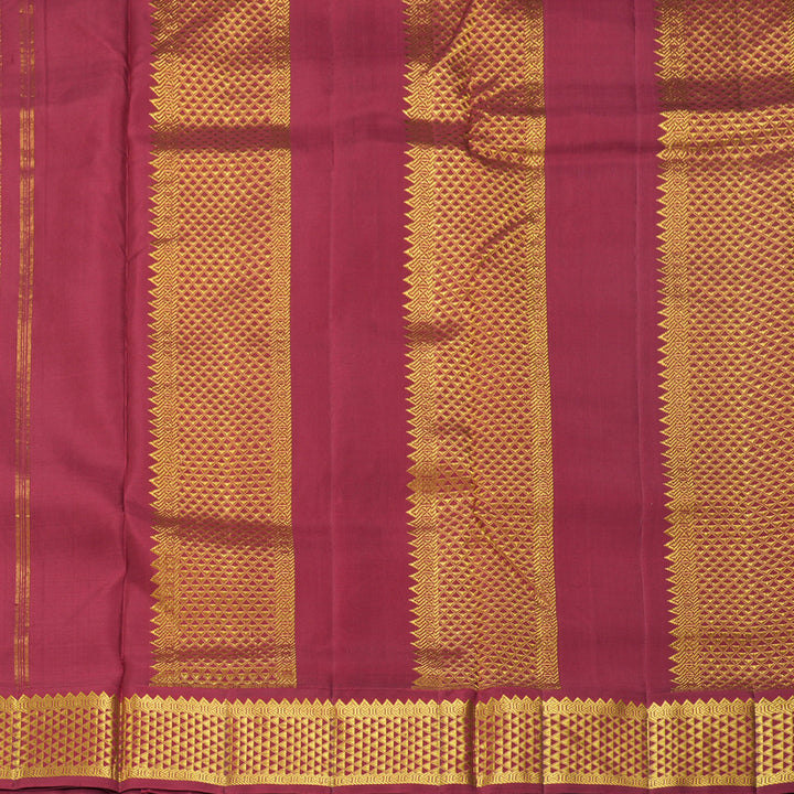 Hayagrivas Handloom Fluorescent Green Ten Yards Silk Saree with Maroon Border KBF195E6-1
