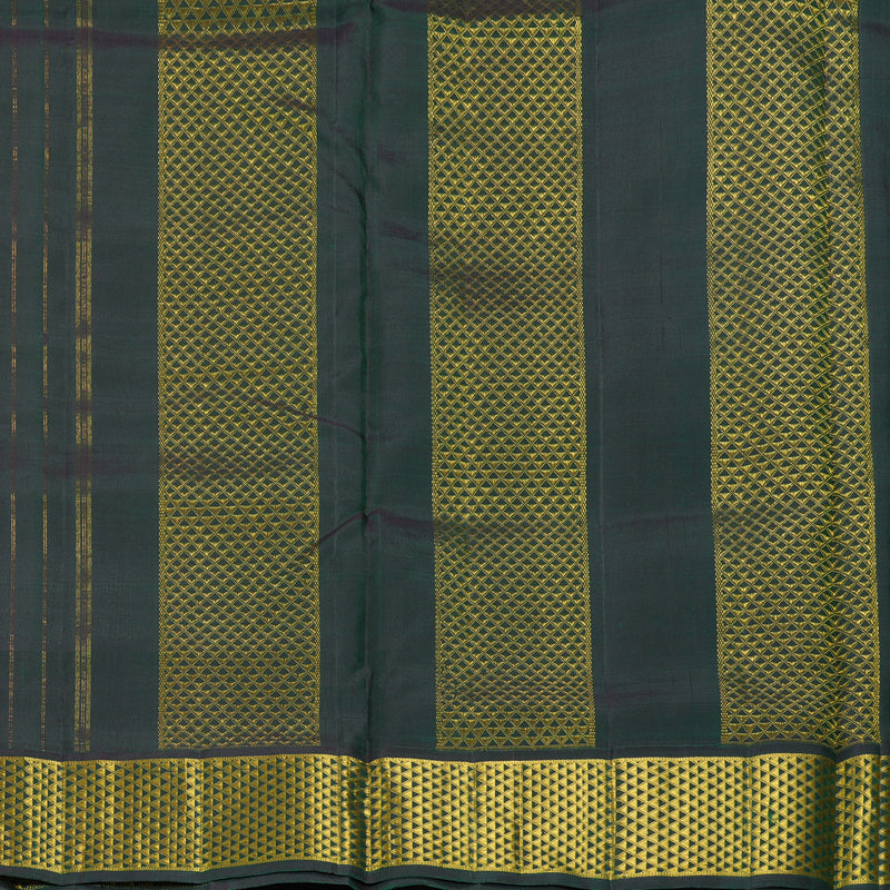 Hayagrivas Handloom Peach Orange Ten Yards Silk Saree with Karpagam Pachai Border KBF195E6-2