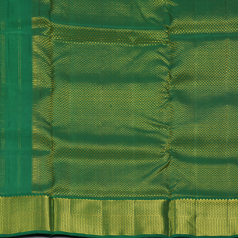 Hayagrivas Handloom Rani Pink Ten Yards Silk Saree with Green Border KBF195E8-1