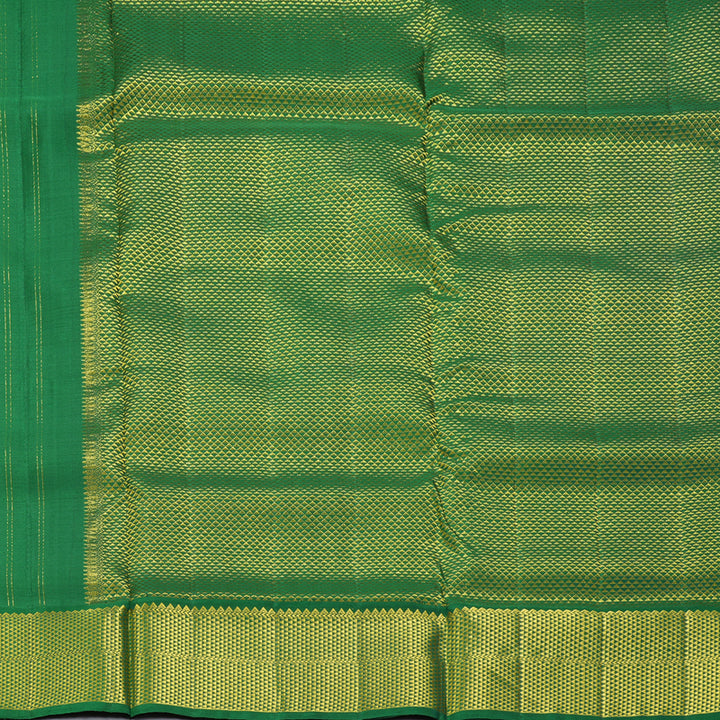 Hayagrivas Handloom Orange Ten Yards Silk Saree with Green Border KBF195E8-3