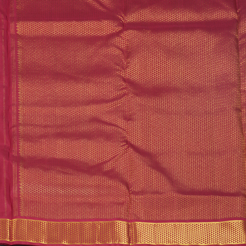Hayagrivas Handloom Peacock Blue Ten Yards Silk Saree with Araku Maroon Border KBF195E9-2