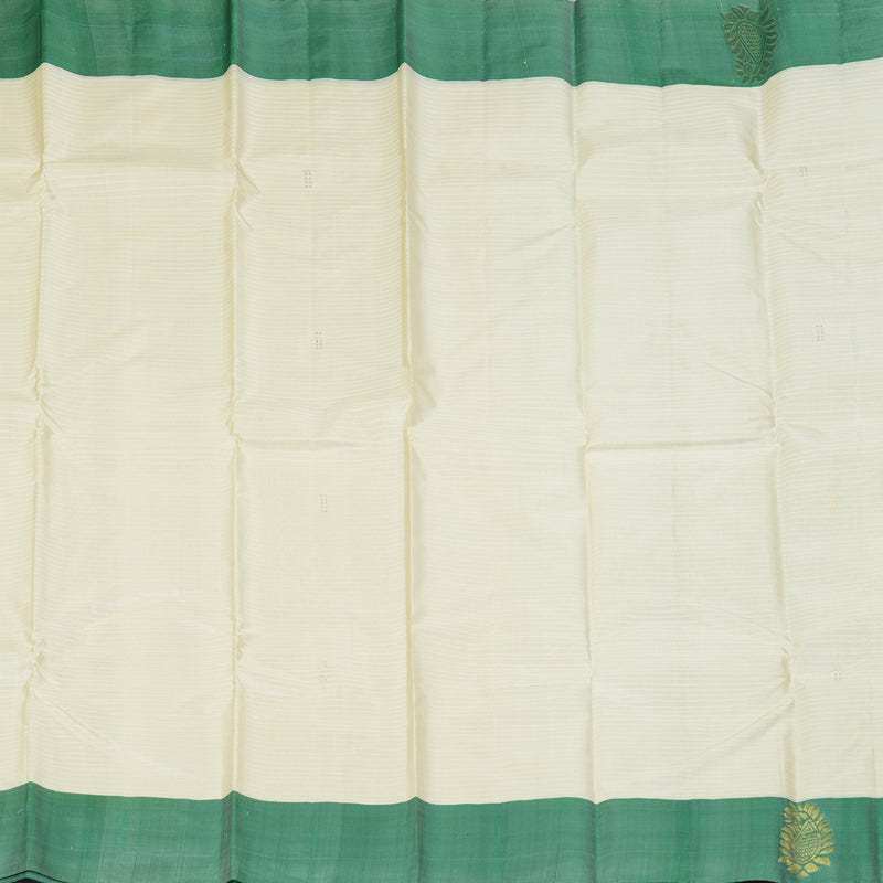 Hayagrivas Handloom Half-White Kanjivaram Silk Saree KBF196E1-11