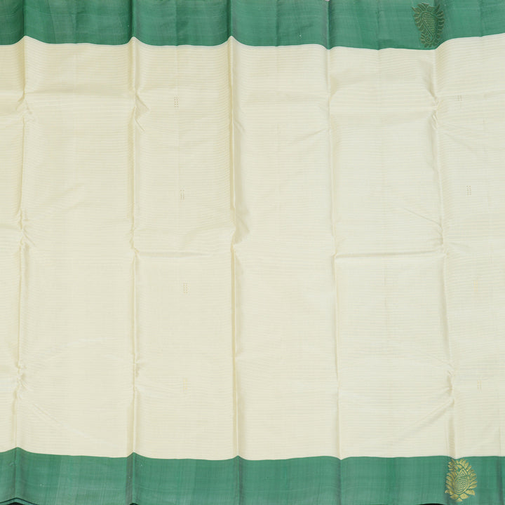 Hayagrivas Handloom Half-White Kanjivaram Silk Saree KBF196E1-11