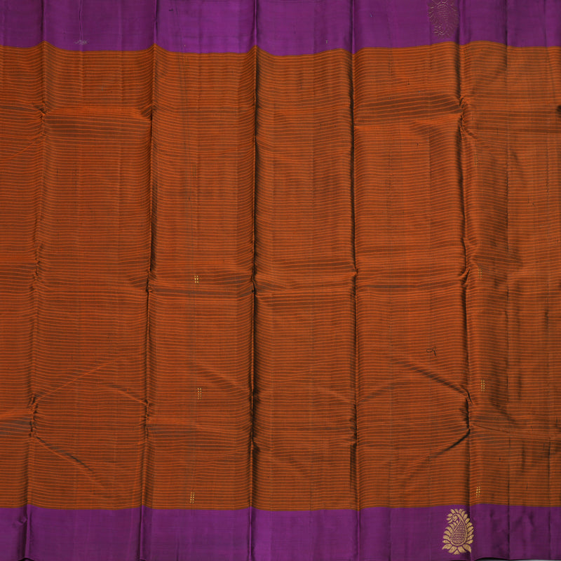Hayagrivas Handloom Rust Orange Kanjivaram Silk Saree KBF196E1-2