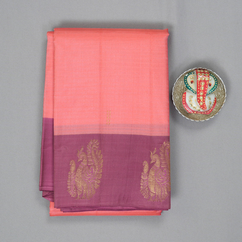 Hayagrivas Handloom Peach Kanjivaram Silk Saree KBF196E1-3