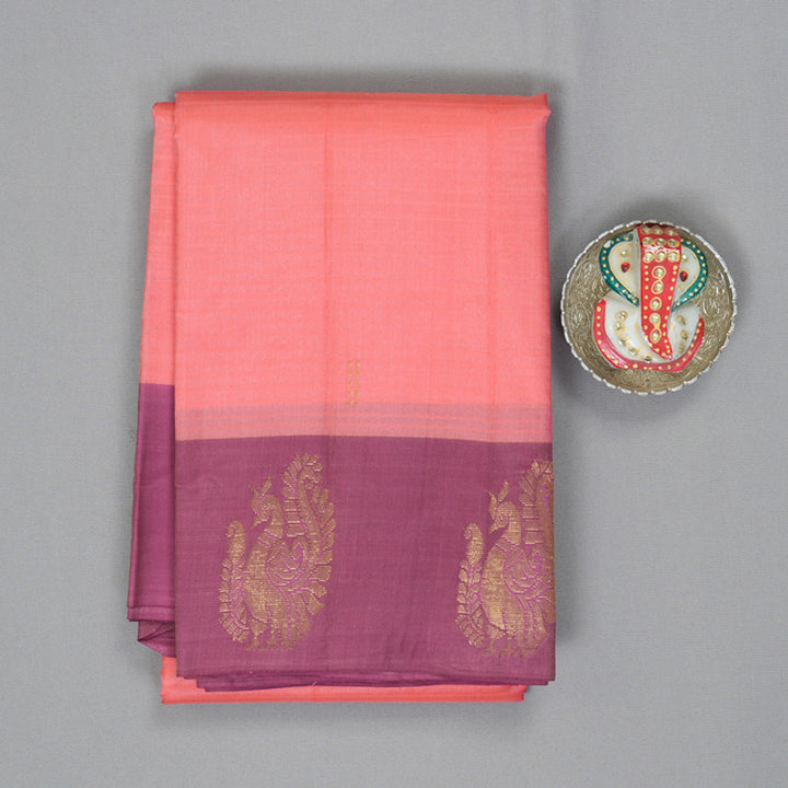 Hayagrivas Handloom Peach Kanjivaram Silk Saree KBF196E1-3