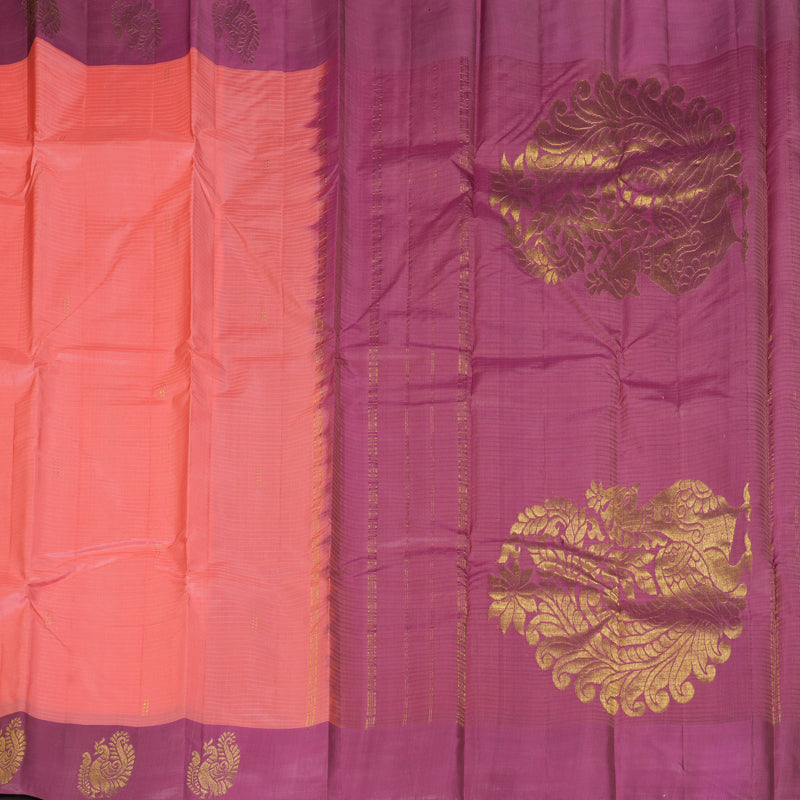 Hayagrivas Handloom Peach Kanjivaram Silk Saree KBF196E1-3