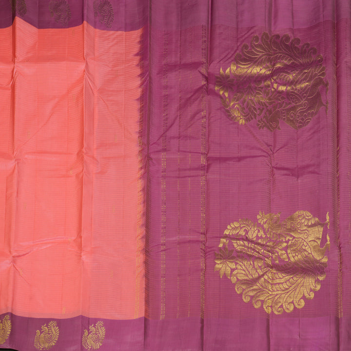 Hayagrivas Handloom Peach Kanjivaram Silk Saree KBF196E1-3
