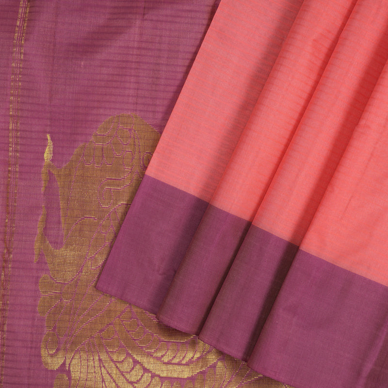 Hayagrivas Handloom Peach Kanjivaram Silk Saree KBF196E1-3