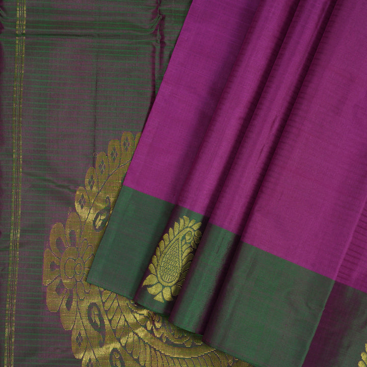 Hayagrivas Handloom Purple Kanjivaram Silk Saree KBF196E1-7