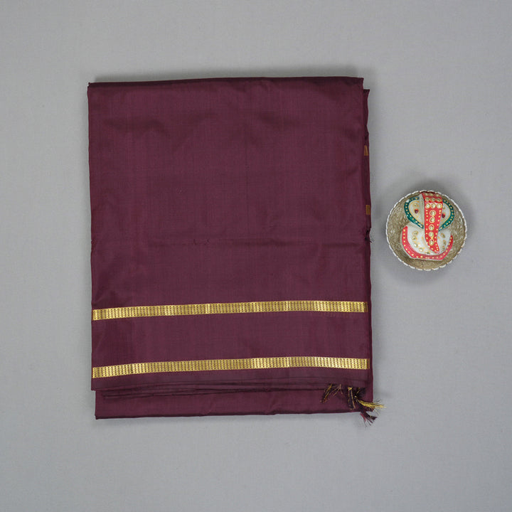 Hayagrivas Handloom Maroon Ten Yards Silk Saree KBF197E1-11