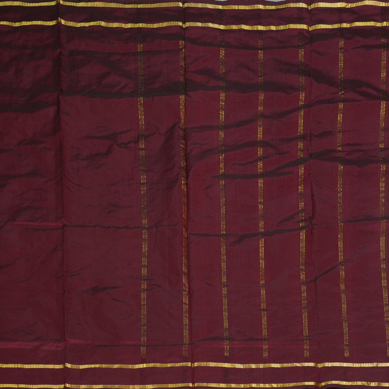 Hayagrivas Handloom Maroon Ten Yards Silk Saree KBF197E1-11