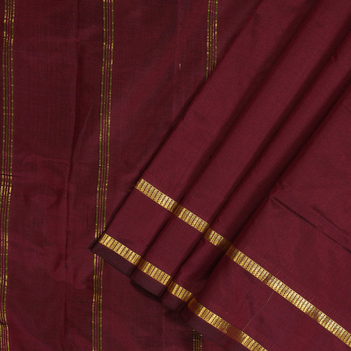Hayagrivas Handloom Maroon Ten Yards Silk Saree KBF197E1-11