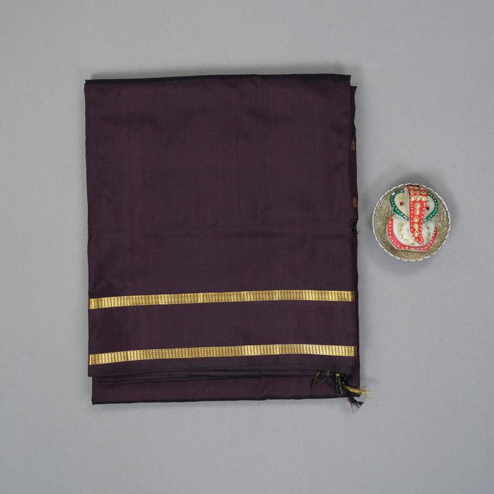Hayagrivas Handloom Coffee Brown Ten Yards Silk Saree KBF197E1-12
