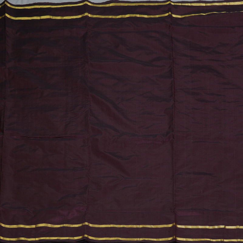 Hayagrivas Handloom Coffee Brown Ten Yards Silk Saree KBF197E1-12