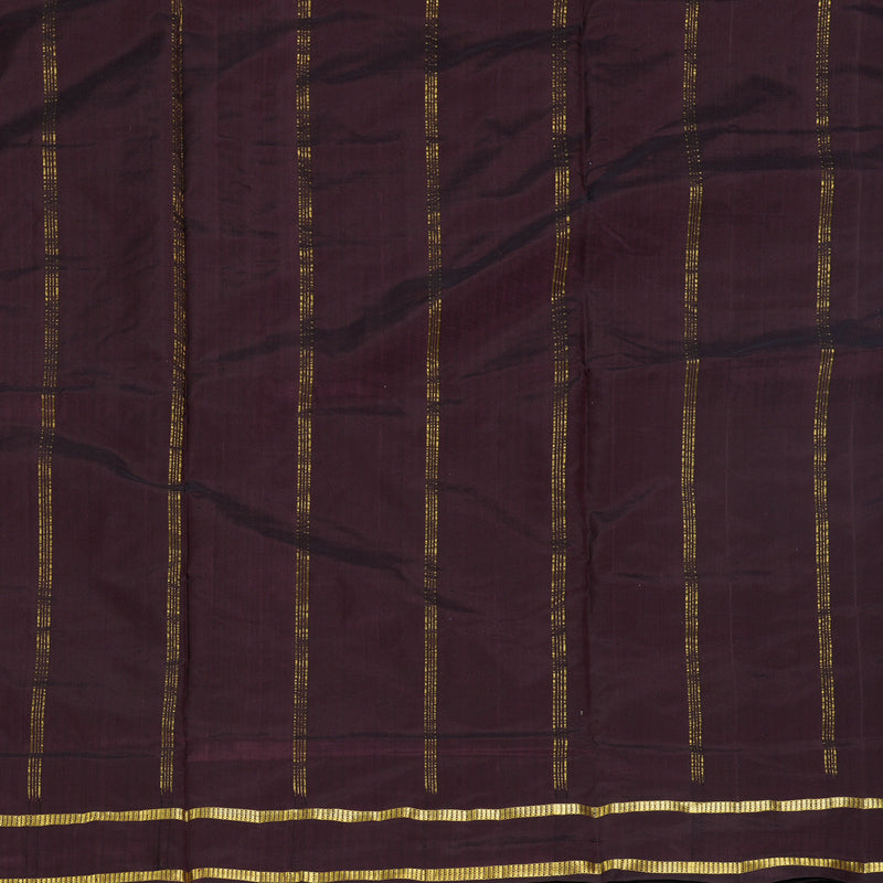 Hayagrivas Handloom Coffee Brown Ten Yards Silk Saree KBF197E1-12