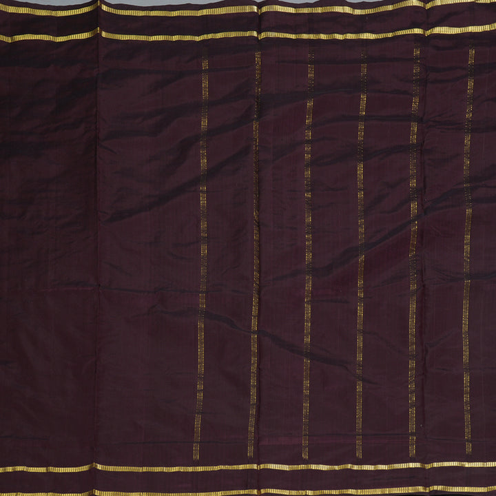 Hayagrivas Handloom Coffee Brown Ten Yards Silk Saree KBF197E1-12