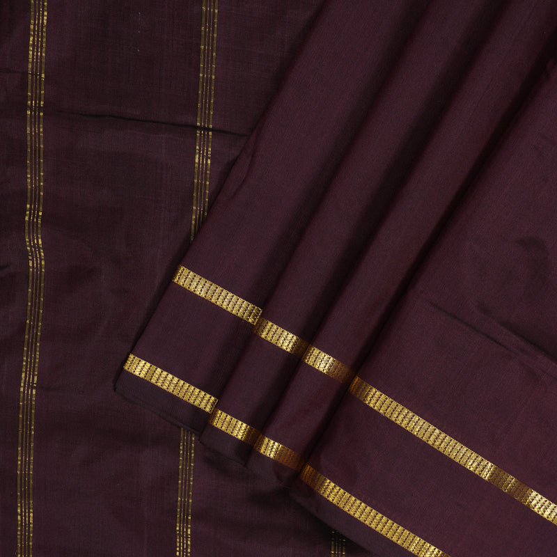 Hayagrivas Handloom Coffee Brown Ten Yards Silk Saree KBF197E1-12