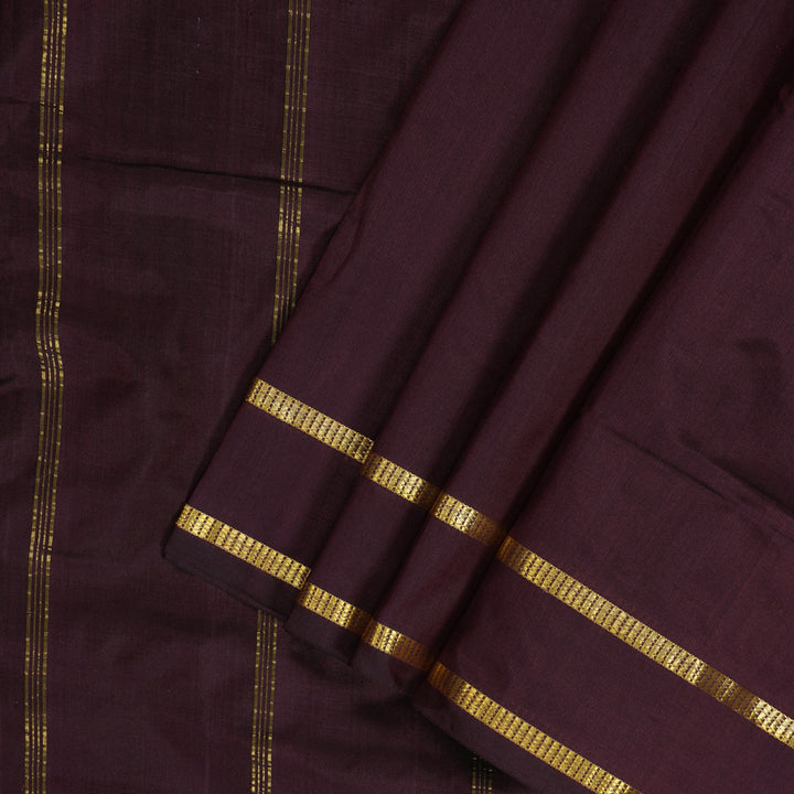 Hayagrivas Handloom Coffee Brown Ten Yards Silk Saree KBF197E1-12