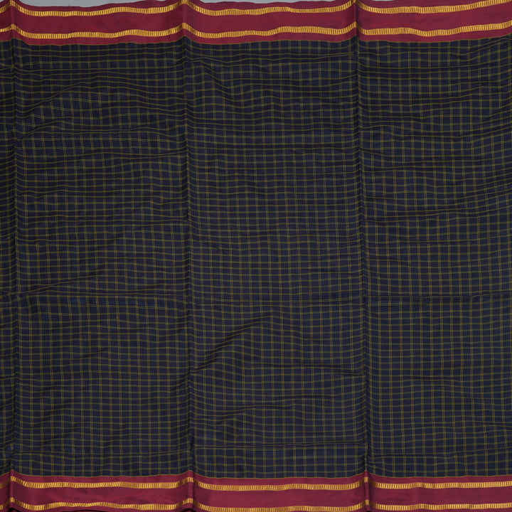 Hayagrivas Handloom Navy Blue Ten Yards Silk Saree KBF197E1-2