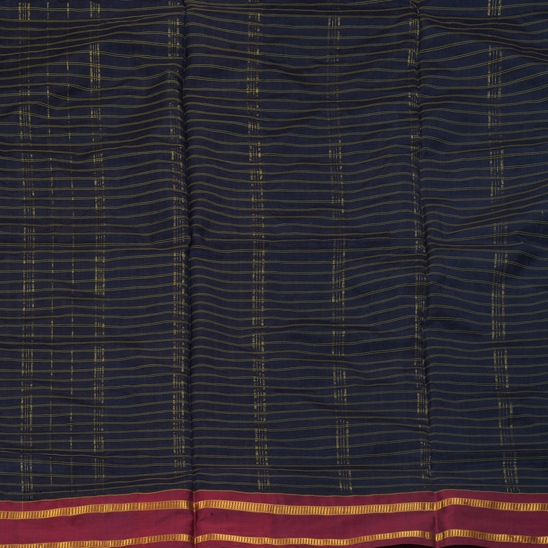 Hayagrivas Handloom Navy Blue Ten Yards Silk Saree KBF197E1-2