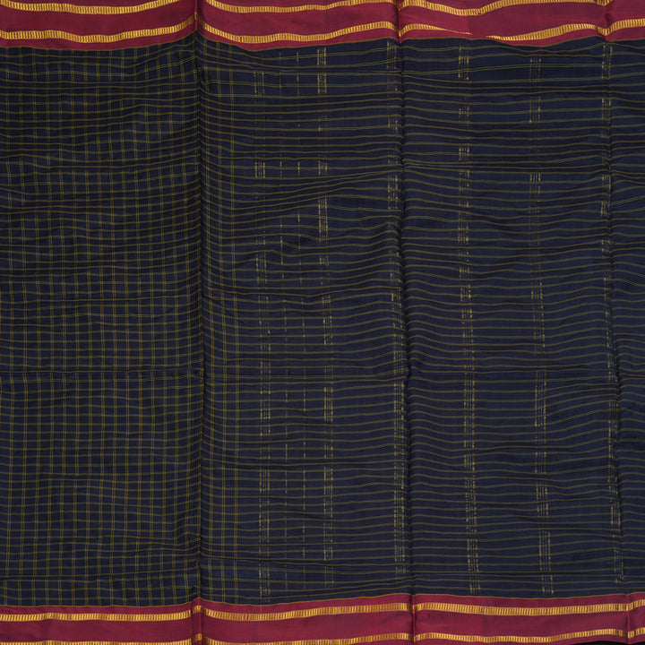 Hayagrivas Handloom Navy Blue Ten Yards Silk Saree KBF197E1-2