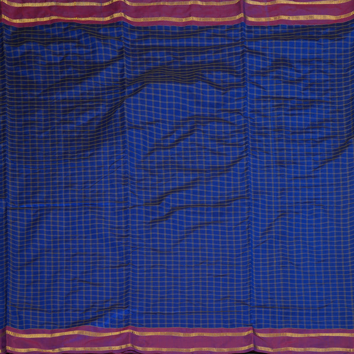 Hayagrivas Handloom MS Blue Ten Yards Silk Saree KBF197E1-3