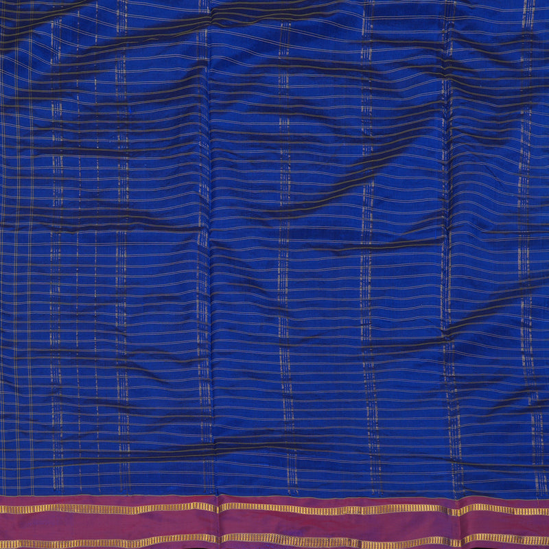 Hayagrivas Handloom MS Blue Ten Yards Silk Saree KBF197E1-3