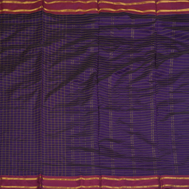 Hayagrivas Handloom Violet Ten Yards Silk Saree KBF197E1-5