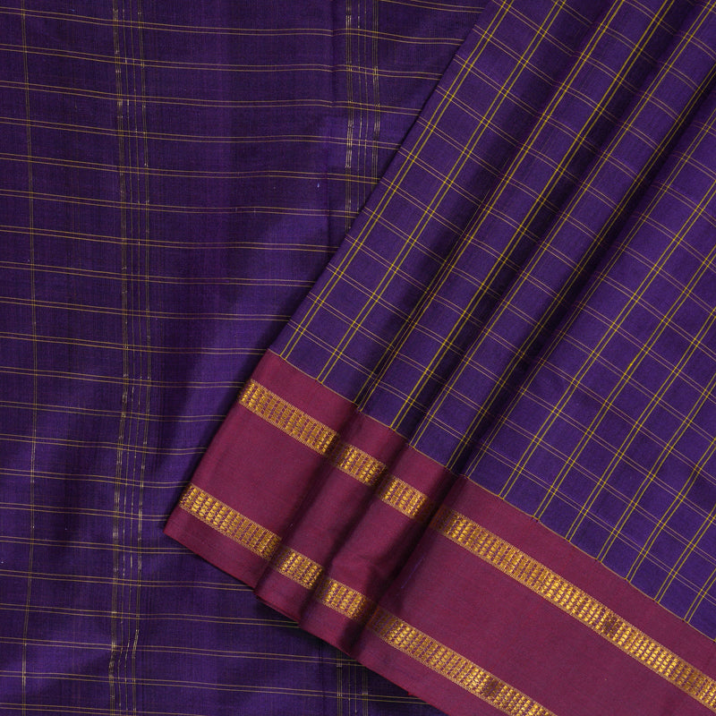 Hayagrivas Handloom Violet Ten Yards Silk Saree KBF197E1-5