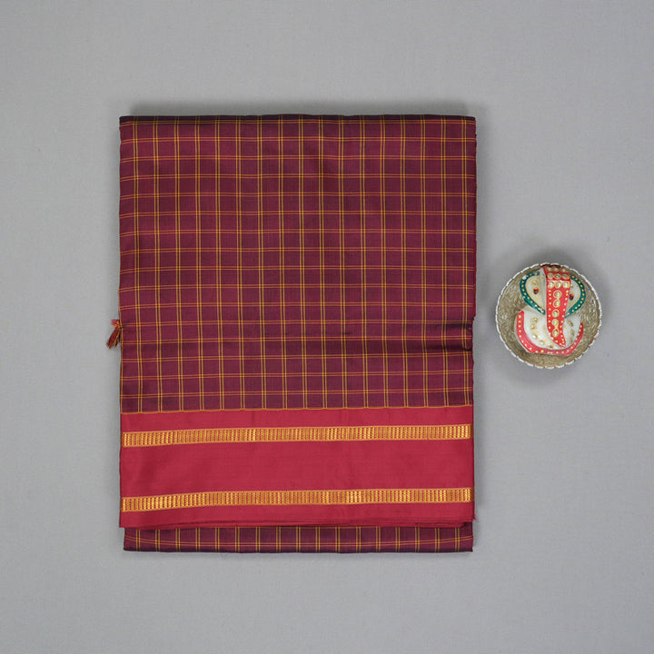 Hayagrivas Handloom Araku Maroon Ten Yards Silk Saree KBF197E1-6