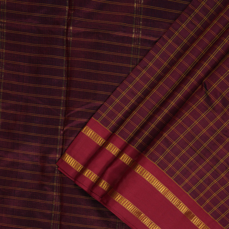 Hayagrivas Handloom Araku Maroon Ten Yards Silk Saree KBF197E1-6