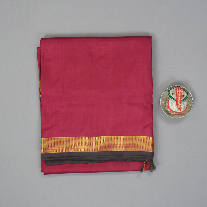 Hayagrivas Handloom Maroon Ten Yards Silk Saree KBF197E2-1