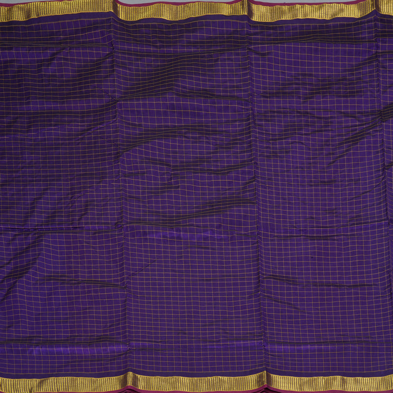Hayagrivas Handloom Violet Ten Yards Silk Saree KBF197E3-1
