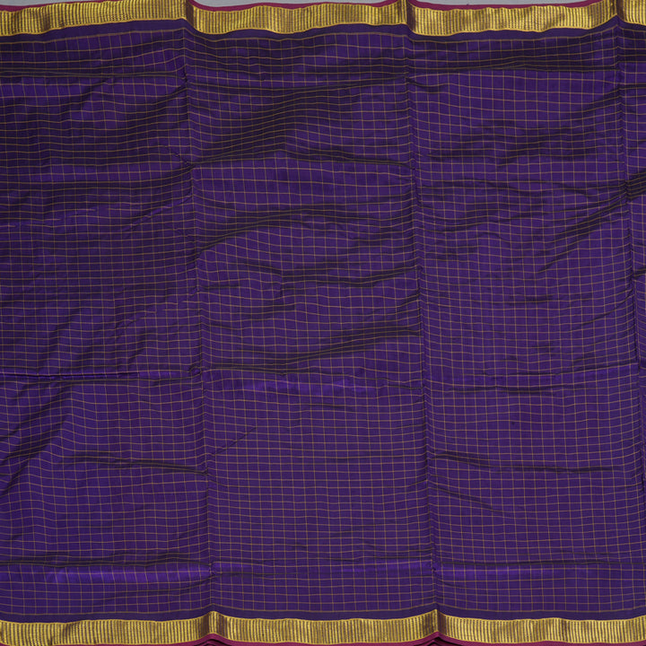 Hayagrivas Handloom Violet Ten Yards Silk Saree KBF197E3-1