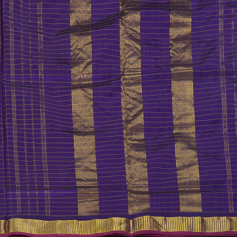 Hayagrivas Handloom Violet Ten Yards Silk Saree KBF197E3-1