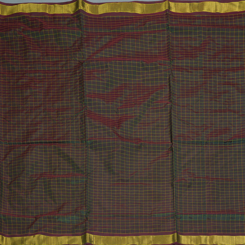 Hayagrivas Handloom Manthalir Green Ten Yards Silk Saree KBF197E3-2