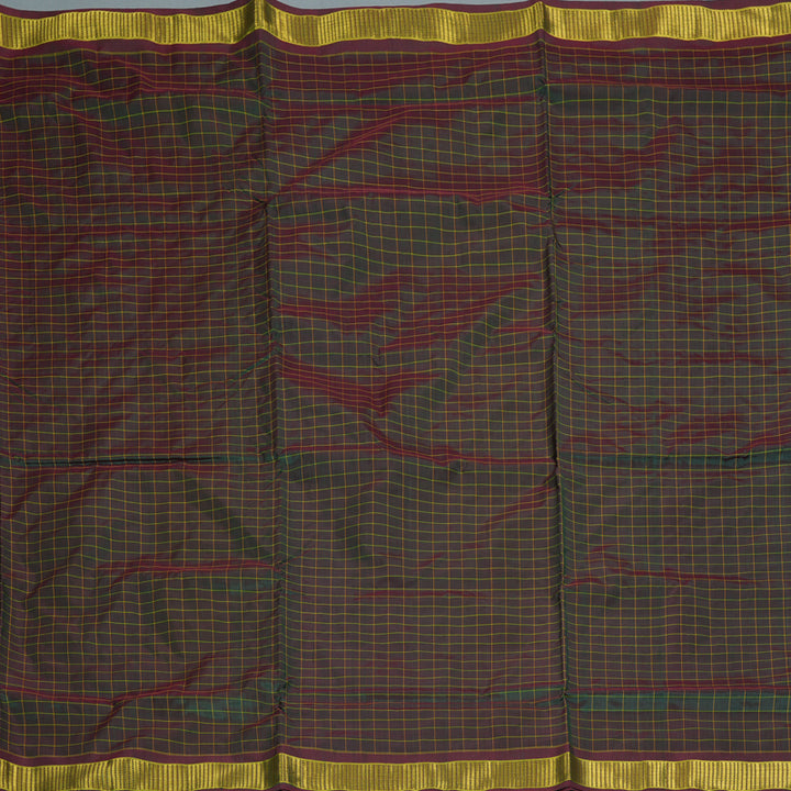 Hayagrivas Handloom Manthalir Green Ten Yards Silk Saree KBF197E3-2