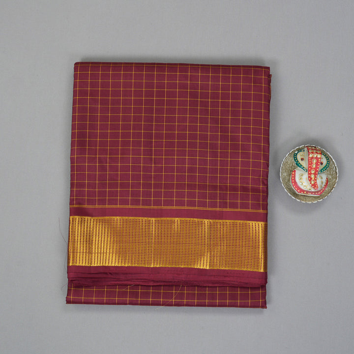 Hayagrivas Handloom Araku Maroon Ten Yards Silk Saree KBF197E4-2