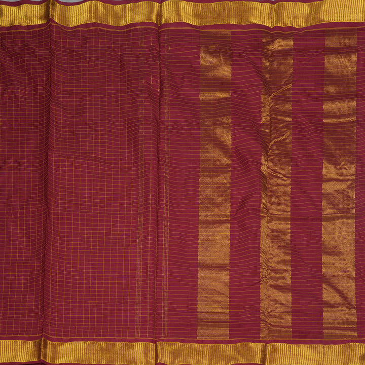 Hayagrivas Handloom Araku Maroon Ten Yards Silk Saree KBF197E4-2
