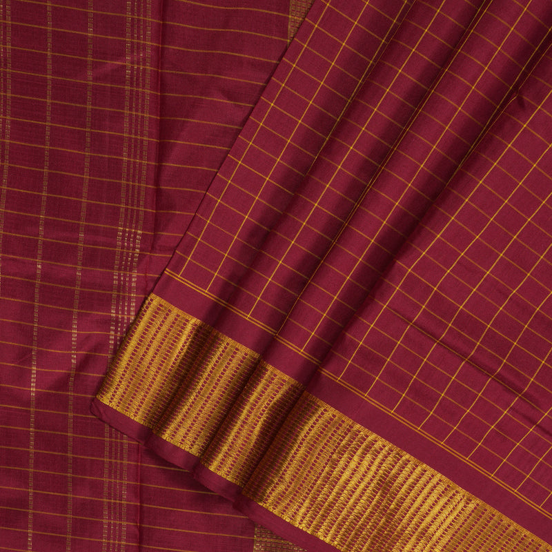 Hayagrivas Handloom Araku Maroon Ten Yards Silk Saree KBF197E4-2