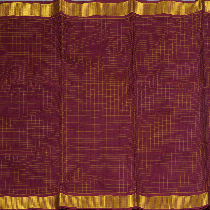 Hayagrivas Handloom Maroon Ten Yards Silk Saree KBF197E4-3