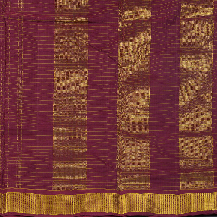 Hayagrivas Handloom Maroon Ten Yards Silk Saree KBF197E4-3