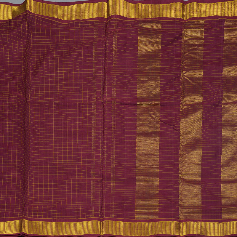 Hayagrivas Handloom Maroon Ten Yards Silk Saree KBF197E4-3